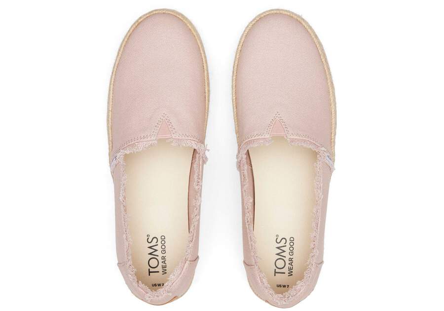Valencia Pink Canvas Platform Espadrille Top View Opens in a modal