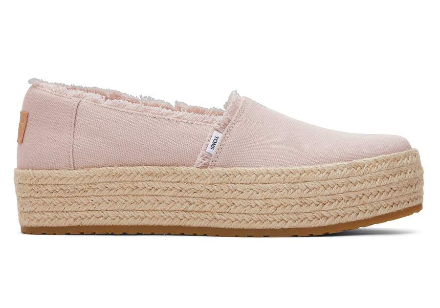 Valencia Pink Canvas Platform Espadrille Side View Opens in a modal