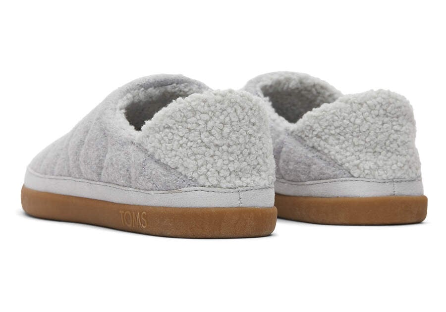 Ezra Grey Quilted Convertible Slipper Back View Opens in a modal
