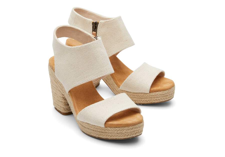 Majorca Rope Natural Platform Sandal Front View Opens in a modal