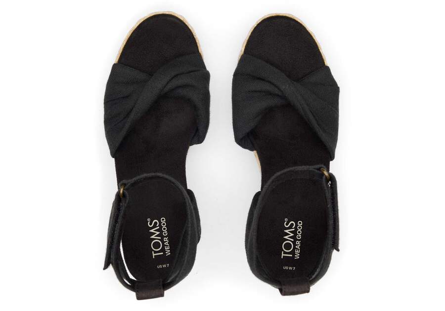 Marisela Black Wedge Sandal Top View Opens in a modal