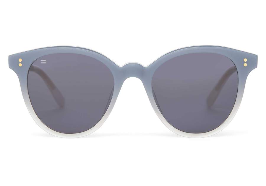 Aaryn  Chalky Blue Fade Handcrafted Sunglasses Front View Opens in a modal