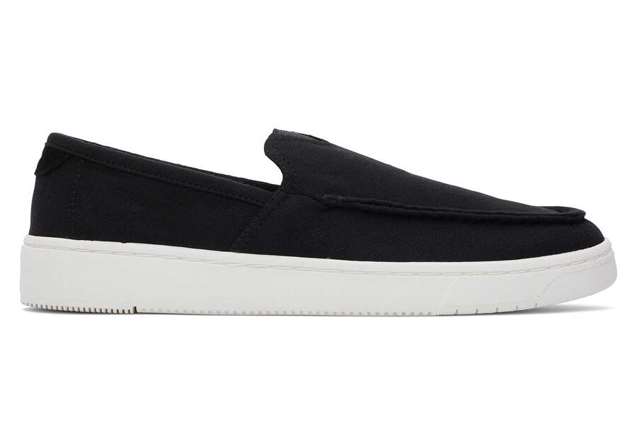 TRVL LITE Black Recycled Cotton Loafer Side View Opens in a modal