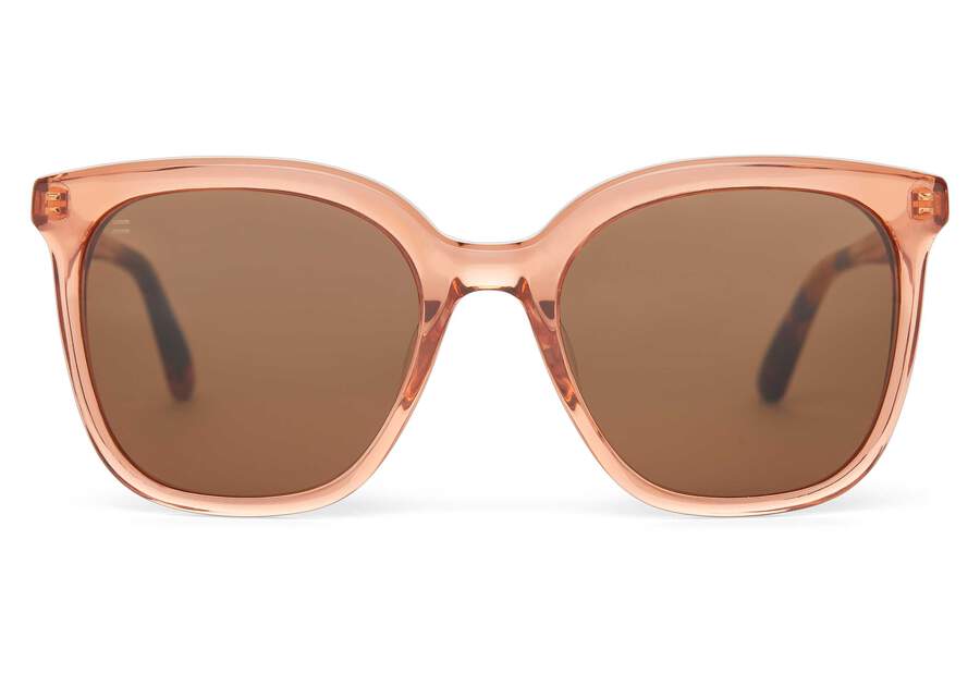 Charmaine Apricot Handcrafted Sunglasses Front View Opens in a modal