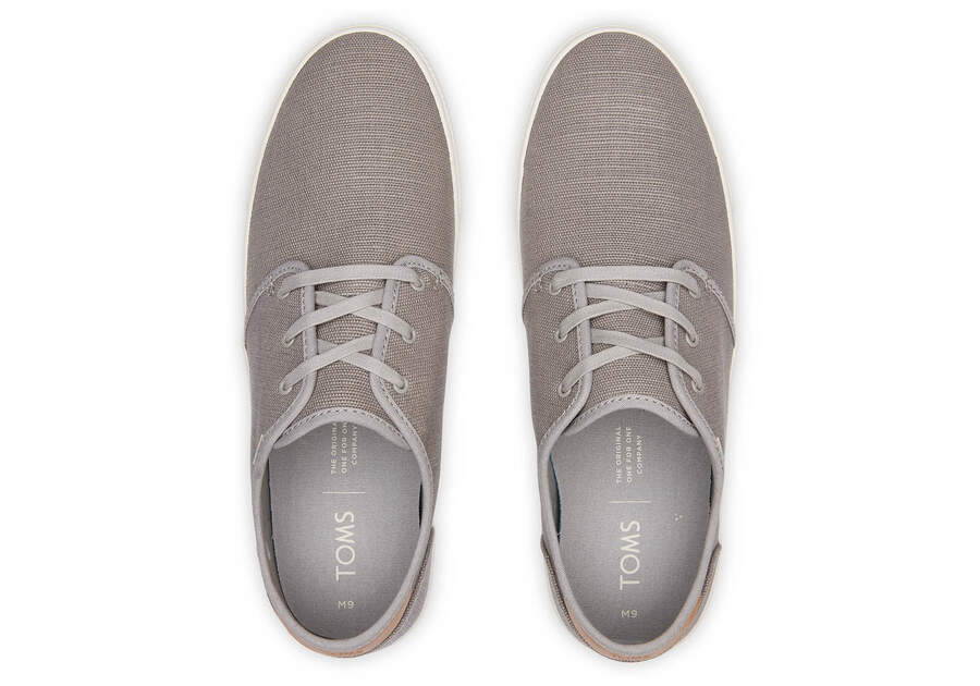 Carlo Grey Heritage Canvas Lace-Up Sneaker Top View Opens in a modal
