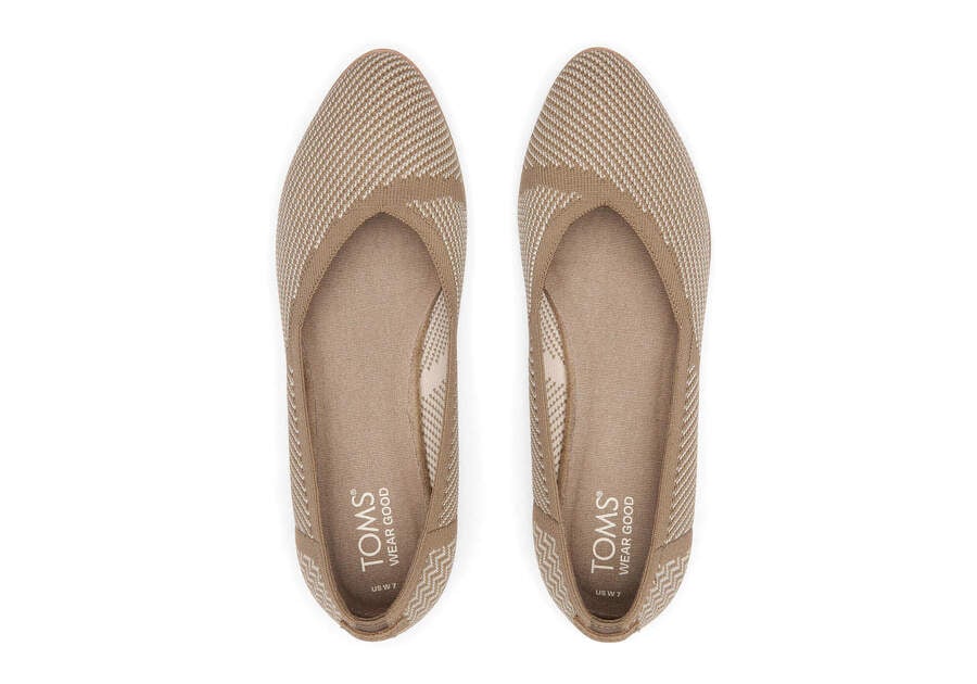 Jutti Neat Taupe Knit Flat Top View Opens in a modal