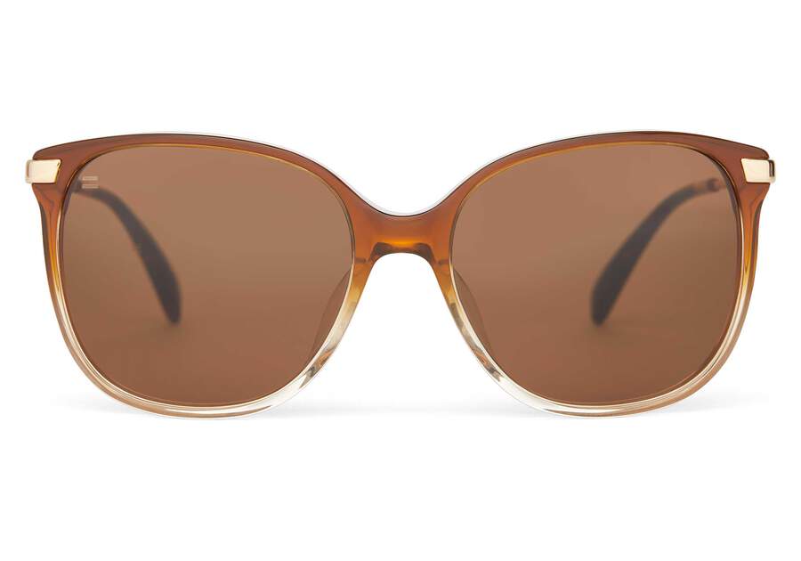Sandela 201 Cappucino Champagne Fade Handcrafted Sunglasses Front View Opens in a modal