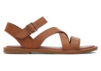 Sloane Tan Leather Strappy Sandal