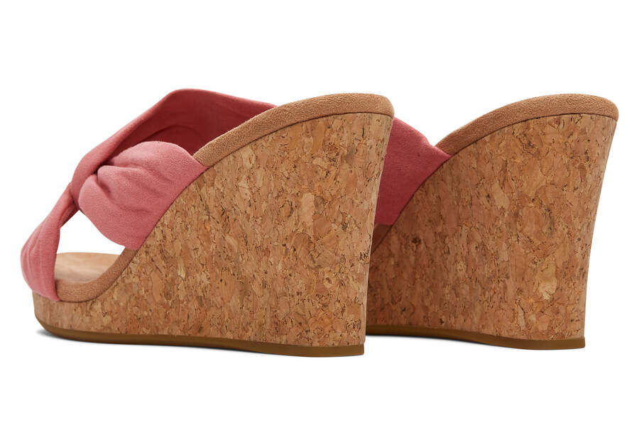 Serena Pink Cork Wedge Sandal Back View Opens in a modal