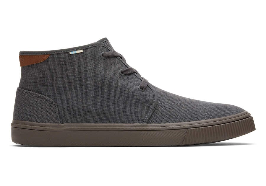 Carlo Mid Graphite Heritage Canvas Lace-Up Sneaker Side View