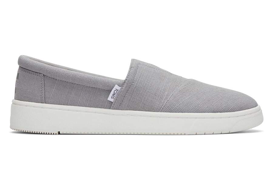 TRVL LITE Alpargata Grey Slip On Sneaker Side View Opens in a modal