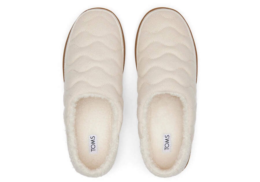 Ezra Light Sand Quilted Convertible Slipper Top View