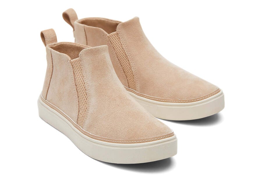 Bryce Sand Suede Slip On Sneaker Front View