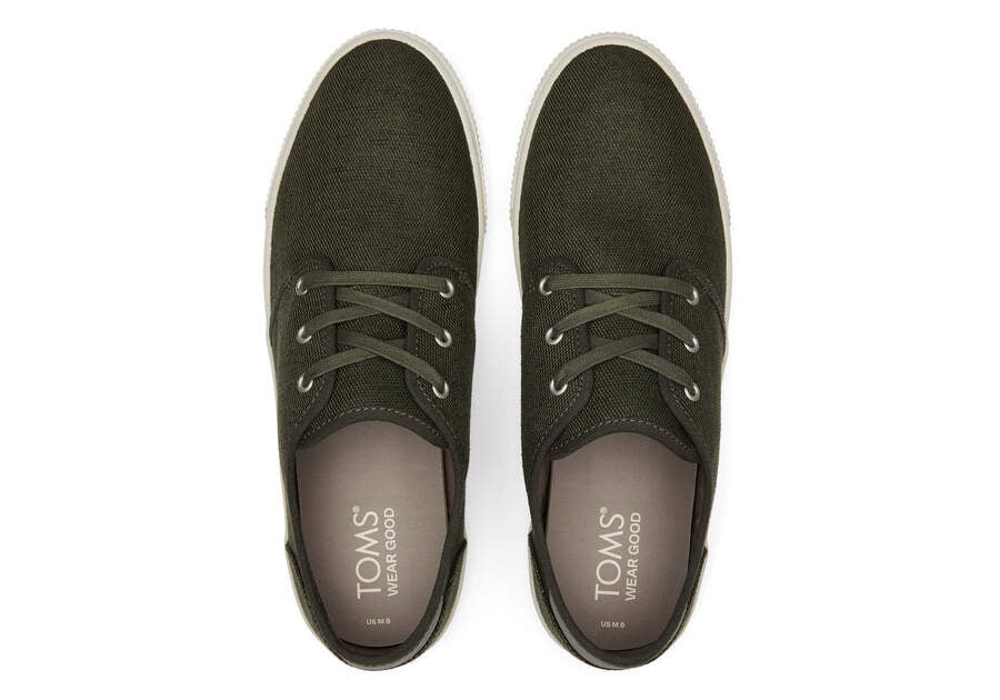 Carlo Green Heritage Canvas Lace-Up Sneaker Top View
