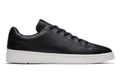 TRVL LITE Black Leather Lace-Up Sneaker