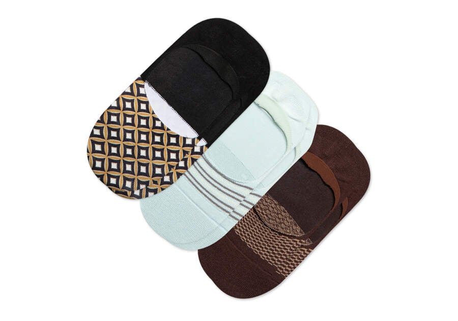 Classic No Show Socks Geo Woven Rug 3 Pack Front View Opens in a modal