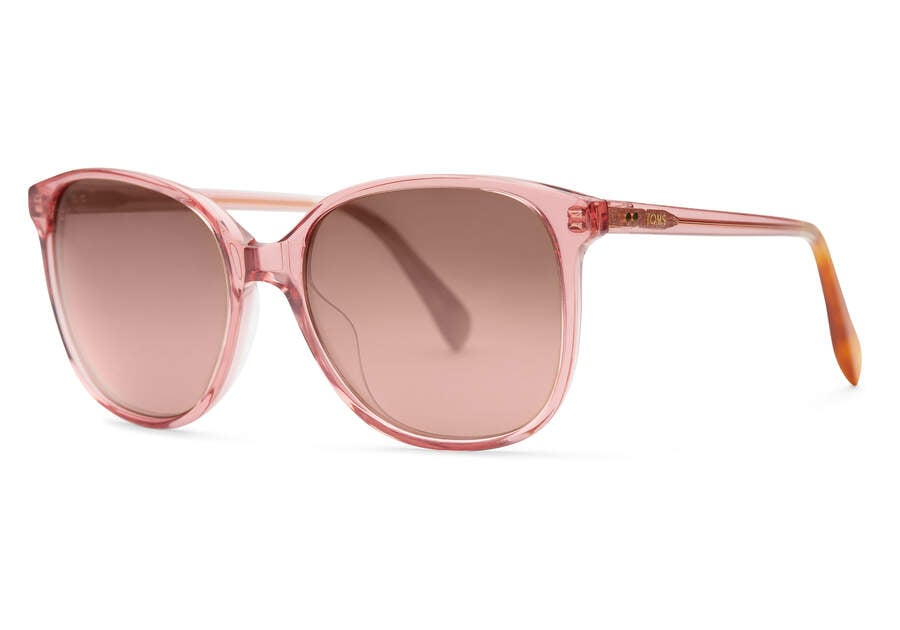 Sandela Rose Crystal Handcrafted Sunglasses Side View Opens in a modal