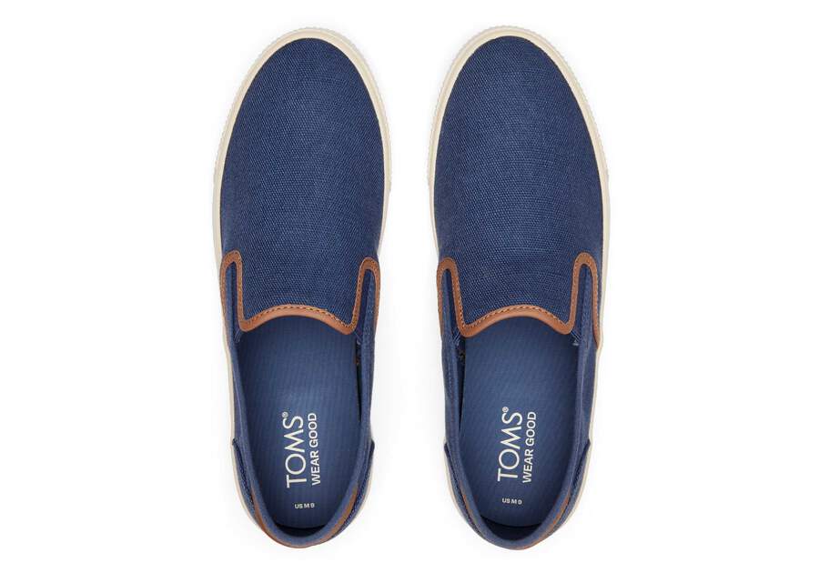 Baja Blue Synthetic Trim Slip On Sneaker Top View Opens in a modal