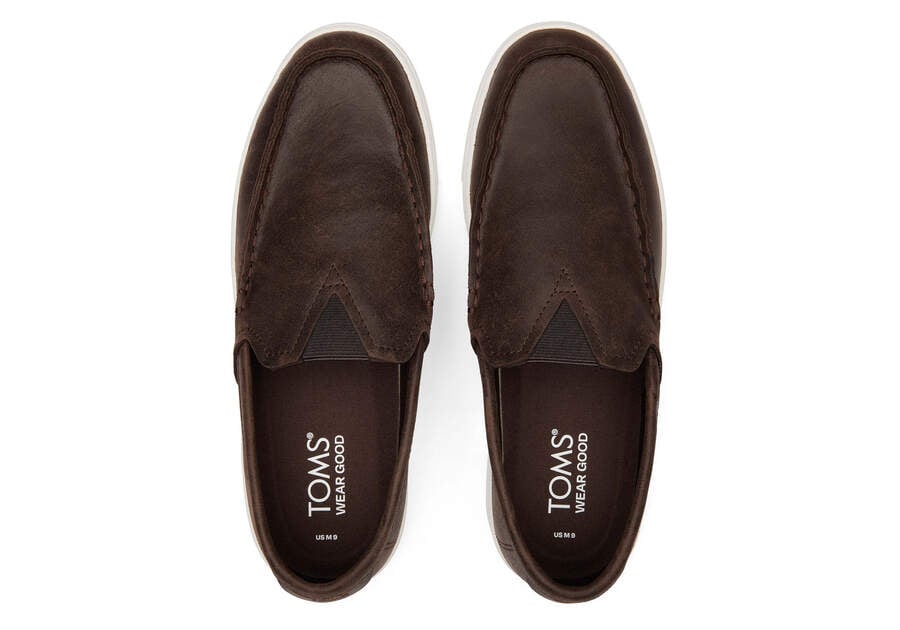 TRVL LITE Brown Leather Loafer Top View Opens in a modal