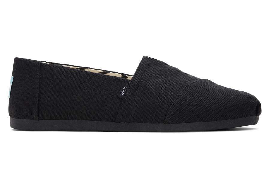 Alpargata All Black Heritage Canvas Side View Opens in a modal