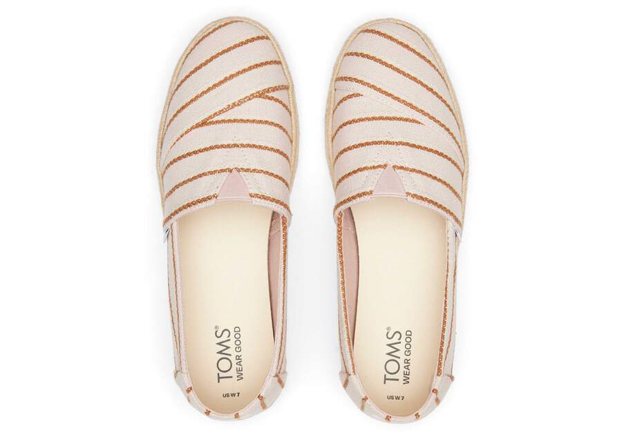 Alpargata Rope 2.0 Pink Stripes Espadrille Top View Opens in a modal