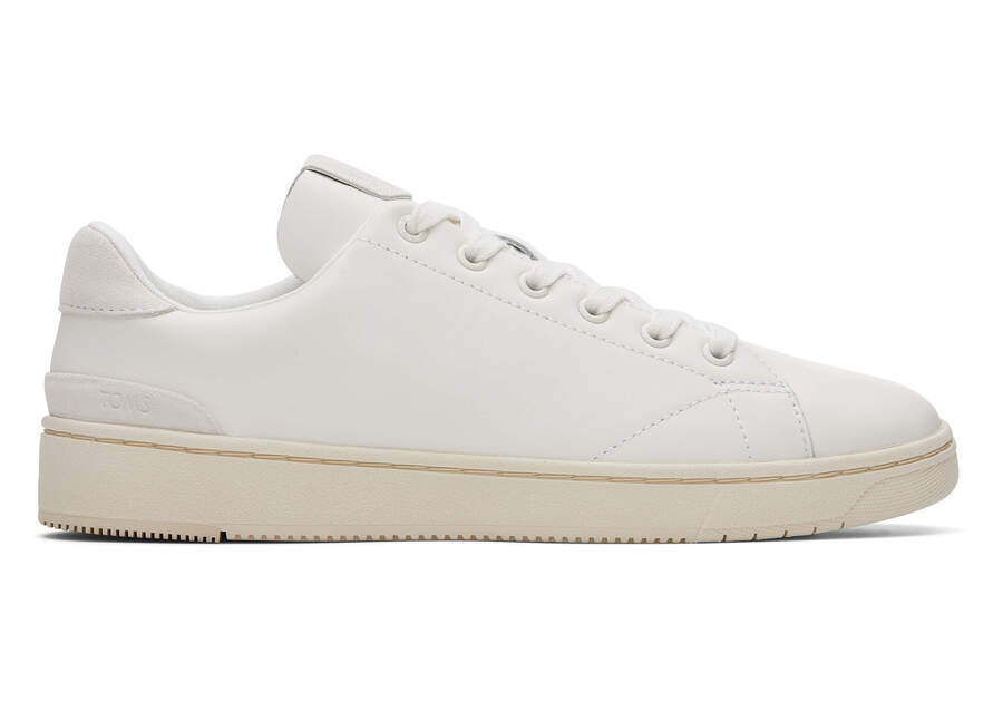 TRVL LITE Porcelain Leather Lace-Up Sneaker Side View Opens in a modal