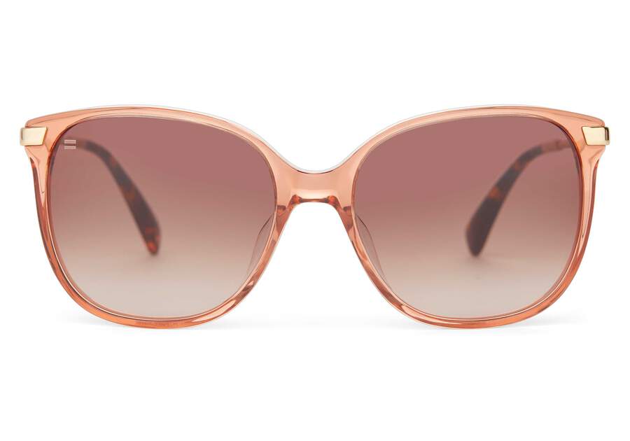 Sandela 201 Apricot Handcrafted Sunglasses Front View Opens in a modal