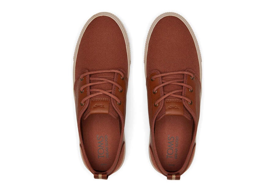 Carlo Terrain Brown Leather Water Resistant Sneaker Top View Opens in a modal