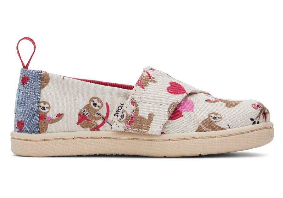 Alpargata Valentines Day Sloths Toddler Shoe Side View Opens in a modal