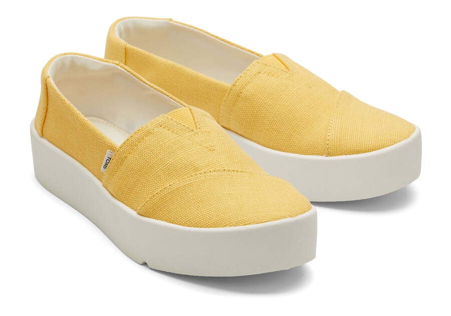 Verona Yellow Slip On Sneaker Front View Opens in a modal