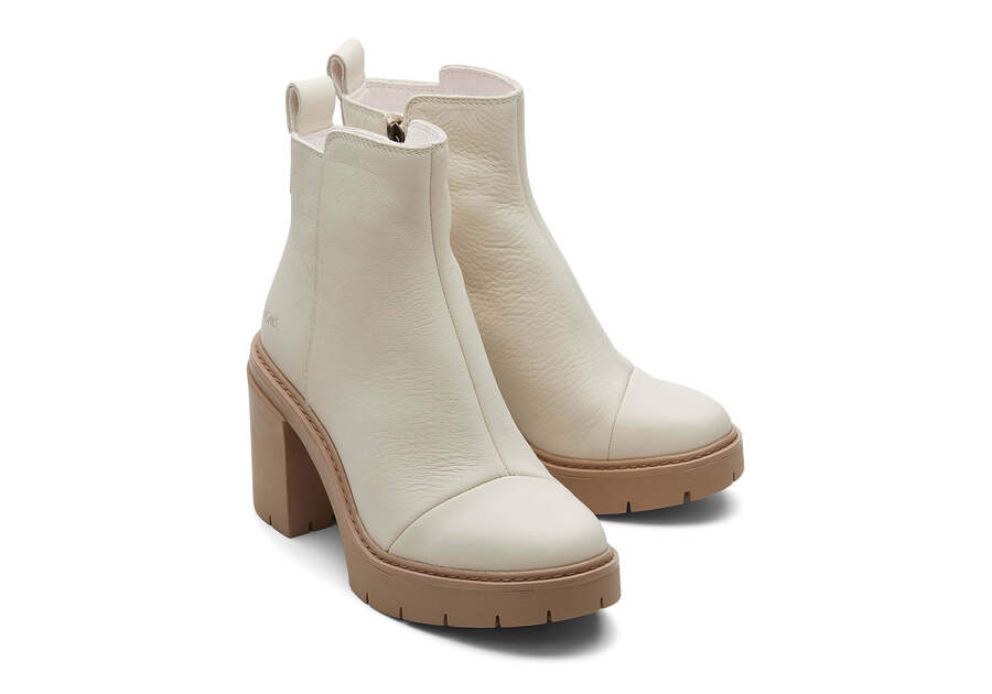 Rya Light Sand Heeled Boot Front View