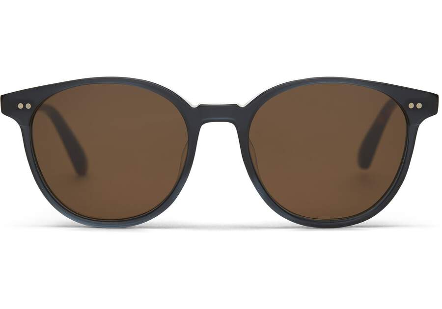 Bellini Black Teal Handcrafted Sunglasses Front View Opens in a modal