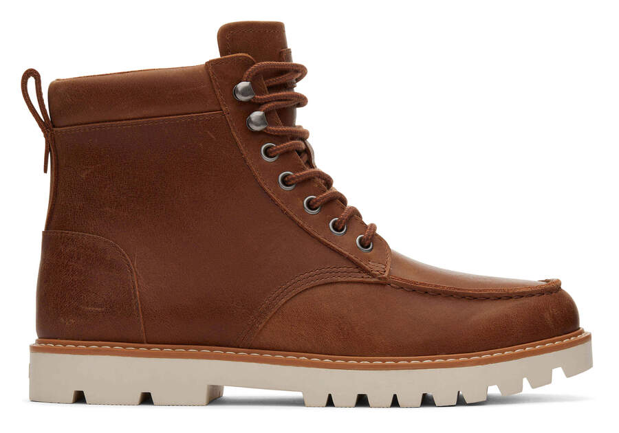 Palomar Tan Water Resistant Leather Boot Side View Opens in a modal