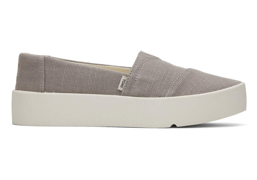 Verona Grey Slip On Sneaker Side View Opens in a modal