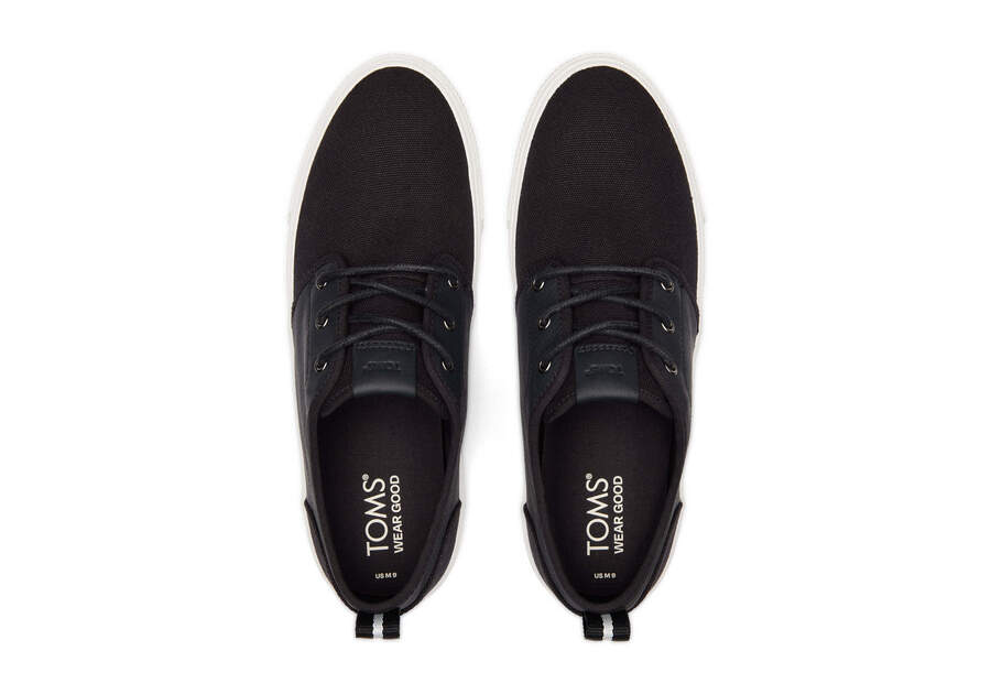 Carlo Terrain Black Leather Water Resistant Sneaker Top View Opens in a modal