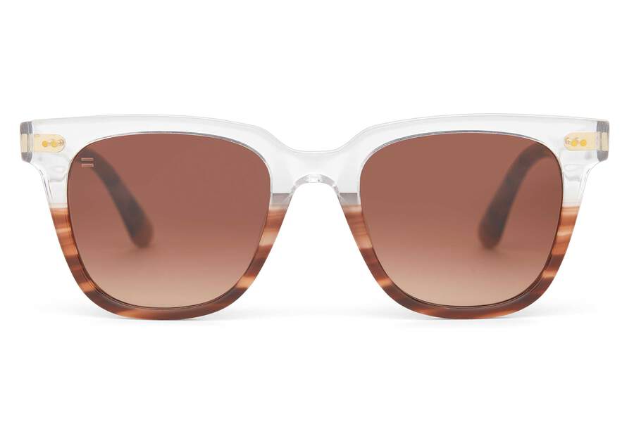 Memphis 301 Mocha Fade Handcrafted Sunglasses Front View Opens in a modal