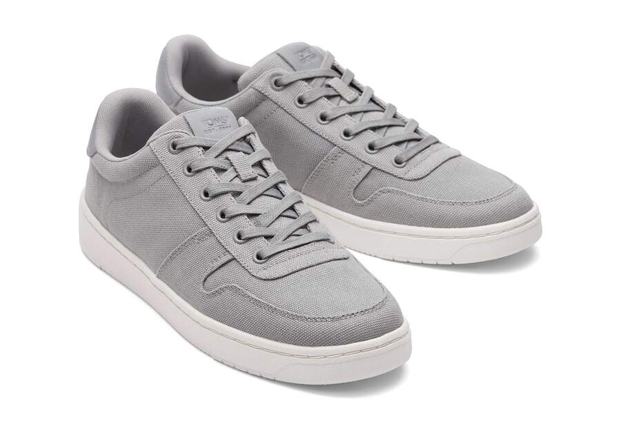 TRVL LITE Court Grey Heritage Canvas Sneaker Front View Opens in a modal