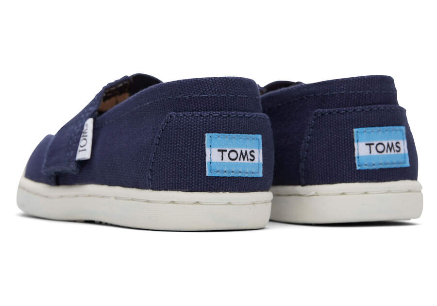 Tiny Alpargata Navy Canvas Toddler Shoe Back View Opens in a modal