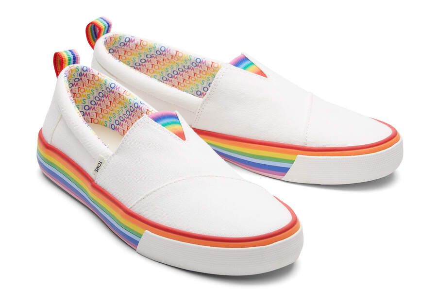 Toms Men's Alpargata Unity Rainbow Shoes (white/rainbow, select sizes)