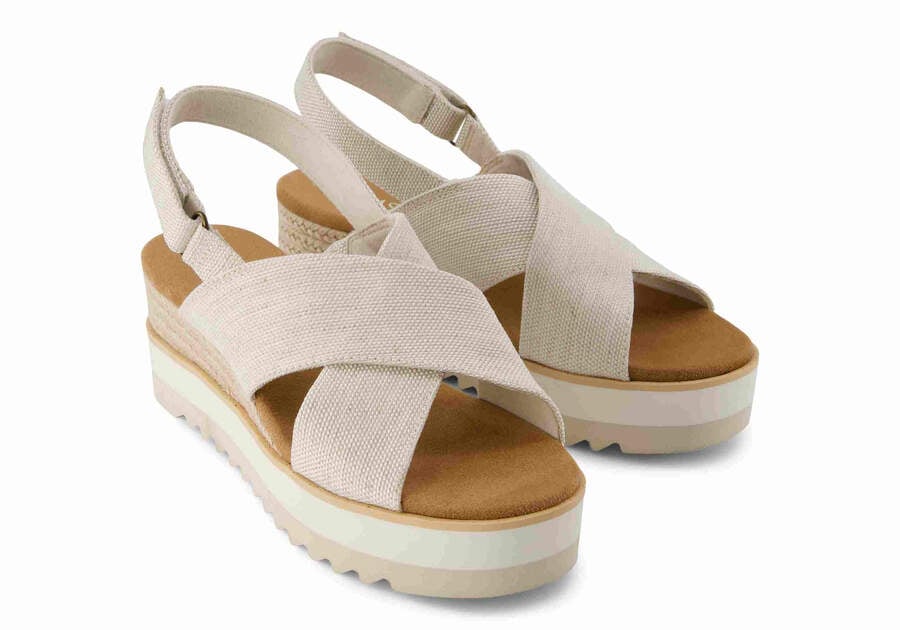 Diana Crossover Natural Wedge Sandal Front View Opens in a modal