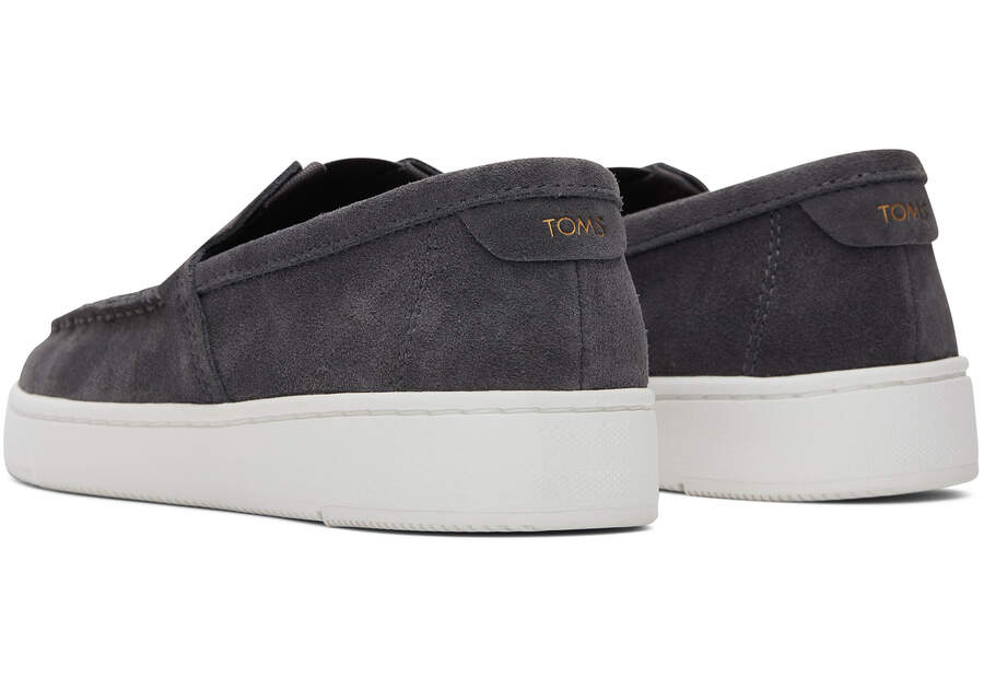 TRVL LITE Grey Suede Loafer Back View Opens in a modal
