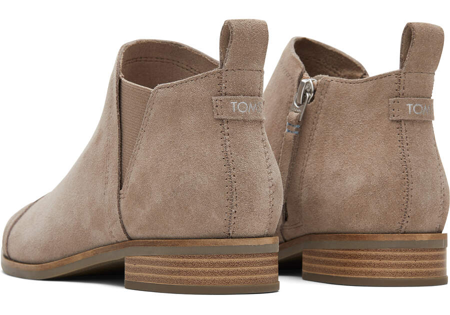 Reese Taupe Suede Ankle Boot Back View Opens in a modal