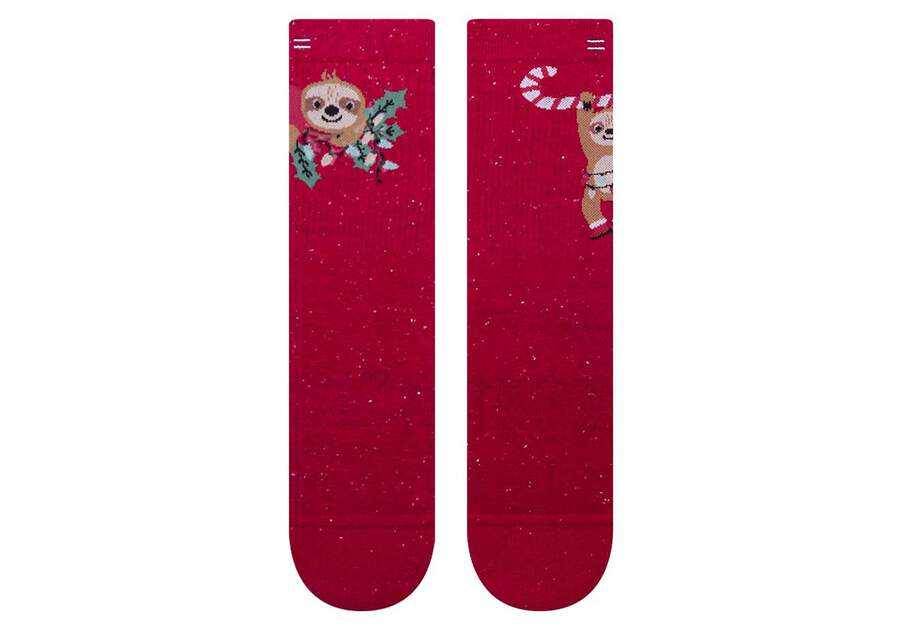 Light Cushioned Crew Socks Holiday Sloth Additional View 1