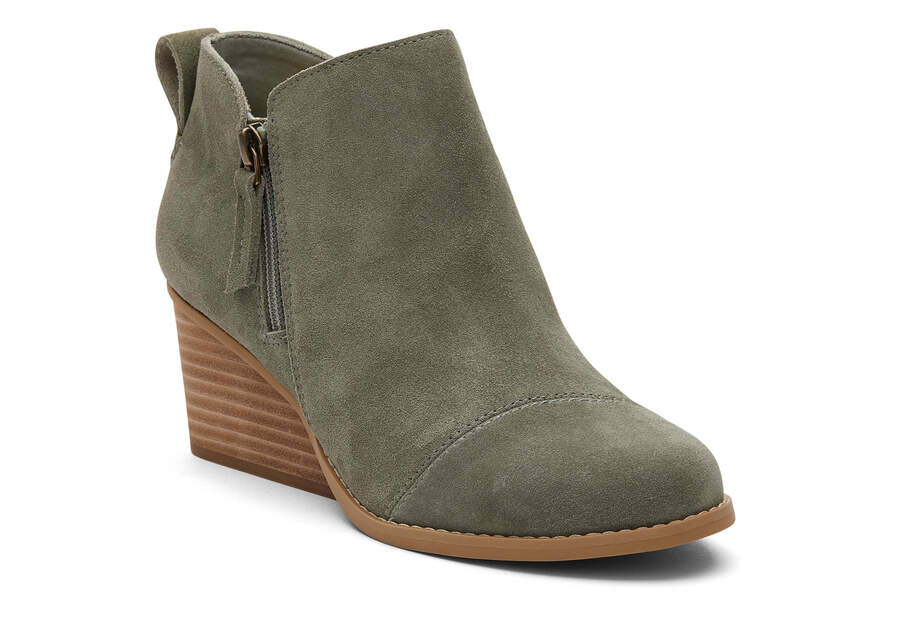 Goldie Vetiver Suede Wedge Boot Additional View 1