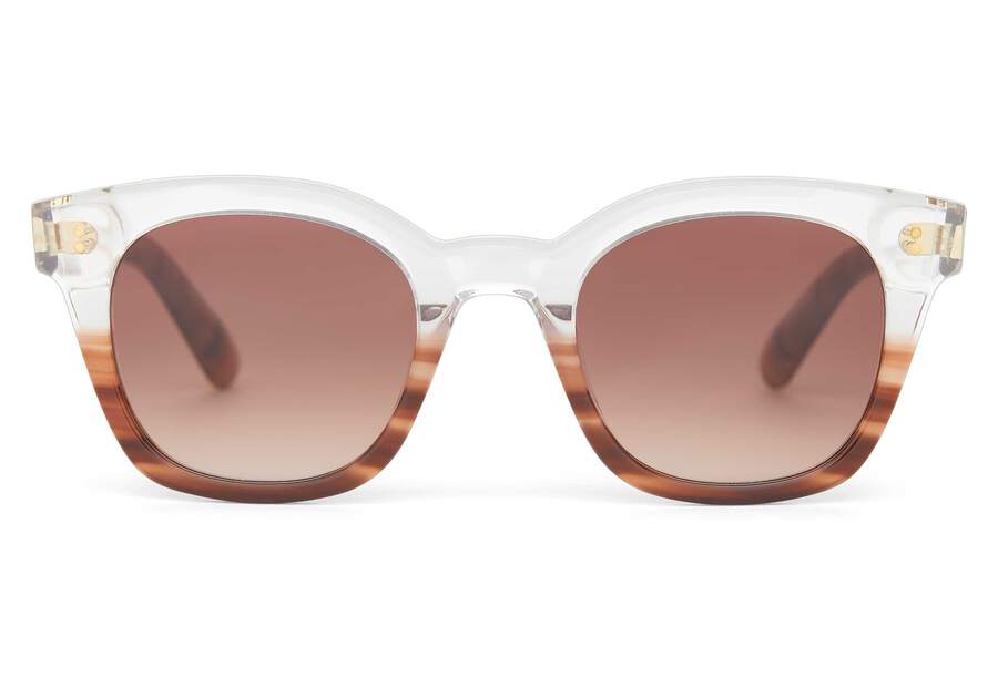 Rome Mocha Fade Handcrafted Sunglasses Front View Opens in a modal