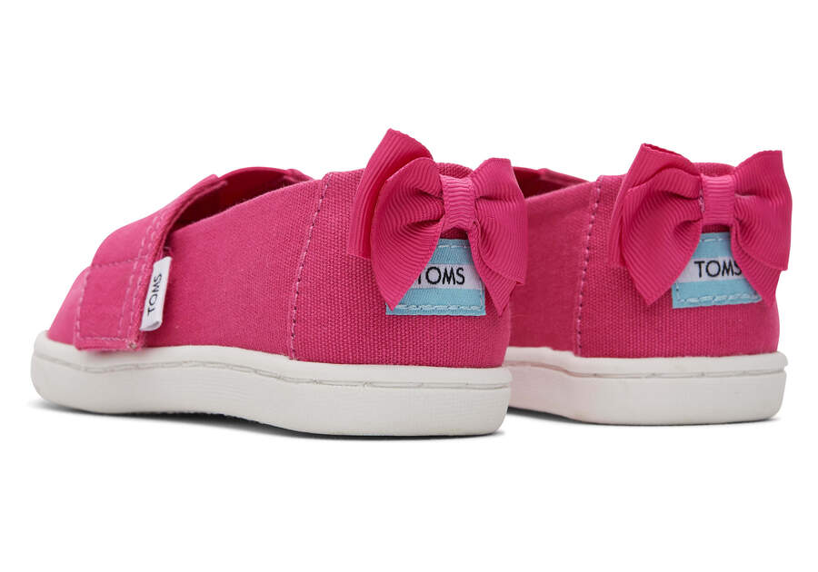 Tiny Alpargata Pink Bow Toddler Shoe Back View Opens in a modal