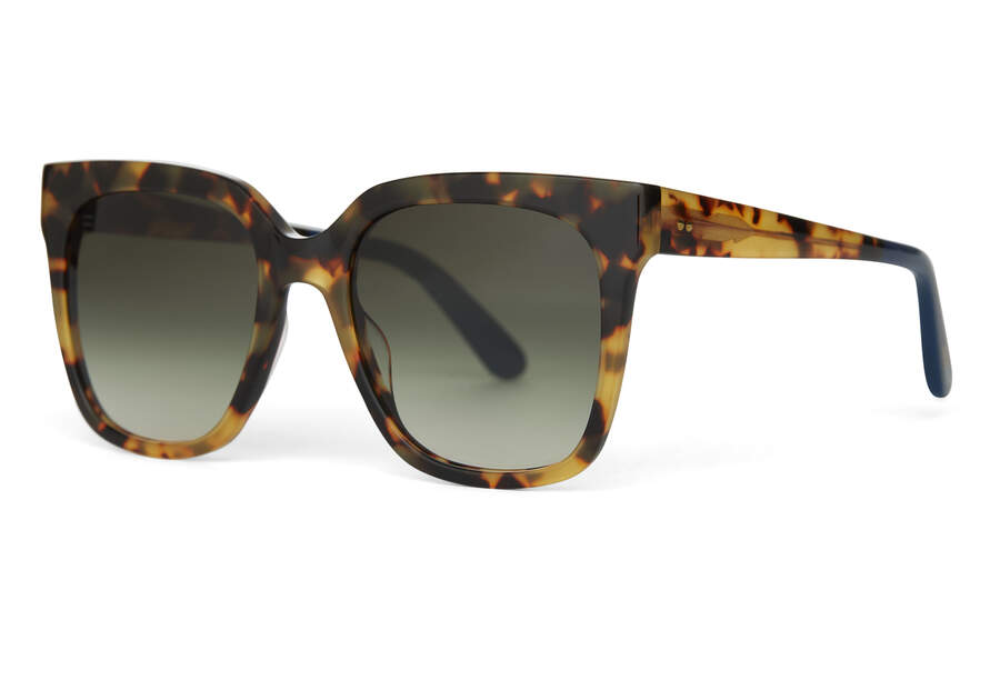Natasha Blonde Tortoise Handcrafted Sunglasses Side View Opens in a modal