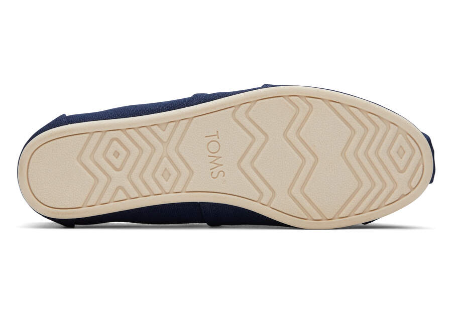 Alpargata Navy Recycled Cotton Canvas Bottom Sole View Opens in a modal