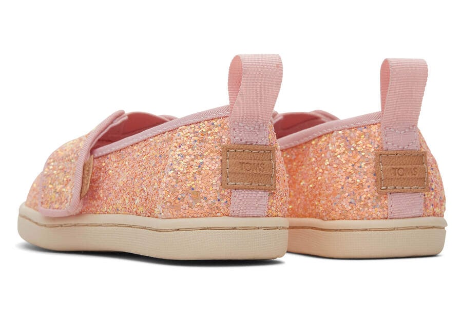 Tiny Alpargata Pink Glitter Toddler Shoe Back View Opens in a modal
