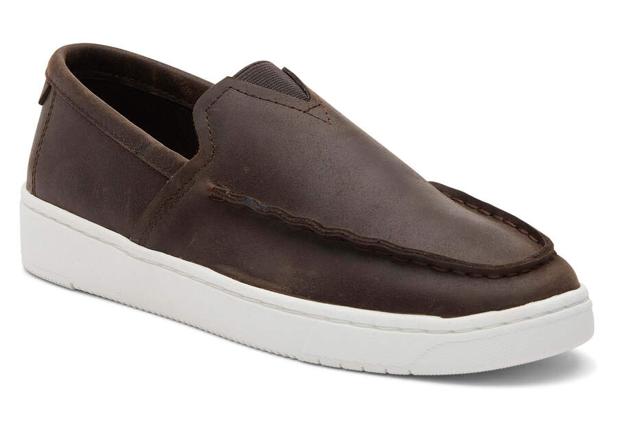 Men's Brown Leather TRVL Lite Loafer Sneakers | TOMS